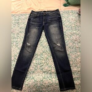 KanCan Blue Skinny Jeans with Authentic Fading